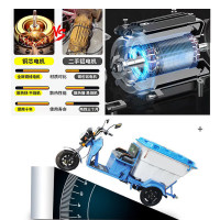 联豫小型电动三轮垃圾车500L 蓝白+48v32A电池