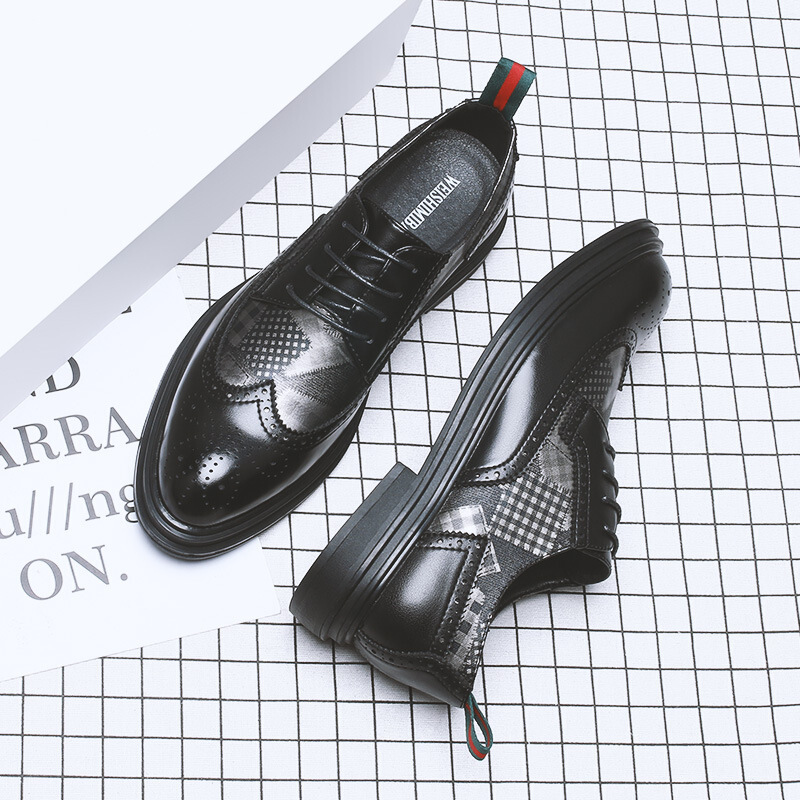 梵克公牛英伦皮鞋男时尚青年人造革洛克鞋子 2020年夏季夏新款新百搭