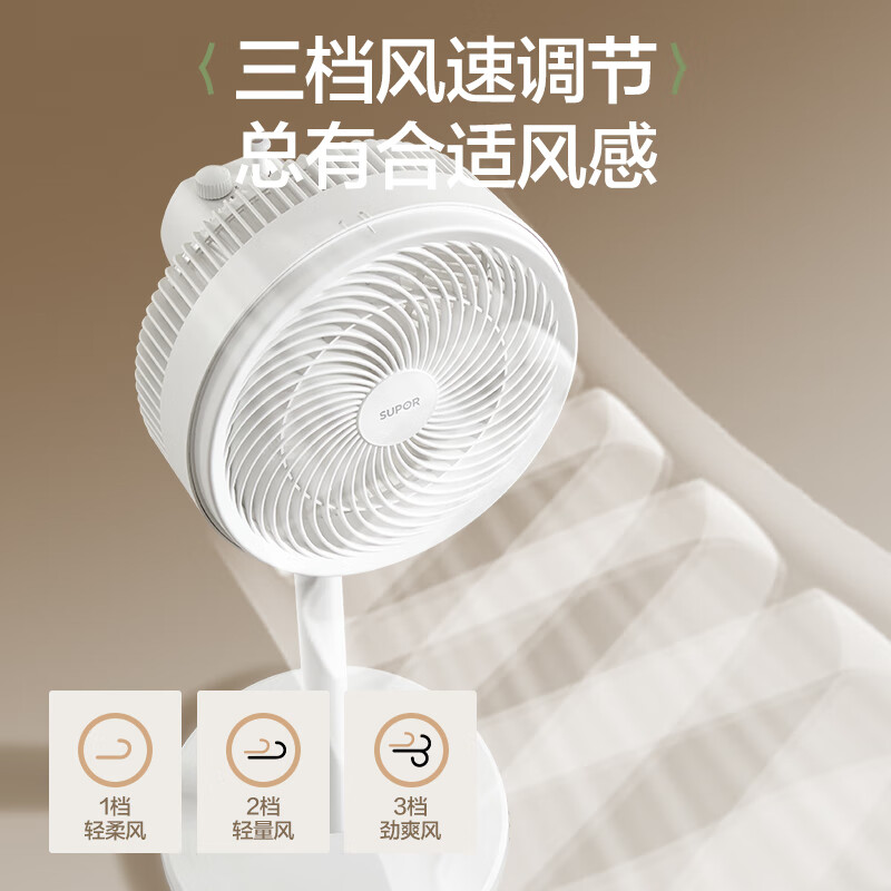 苏泊尔(SUPOR)空气循环扇电风扇家用大风力落地扇涡轮换气扇办公室宿舍立式轻音风扇 EFC-111A-23 机械款高清大图