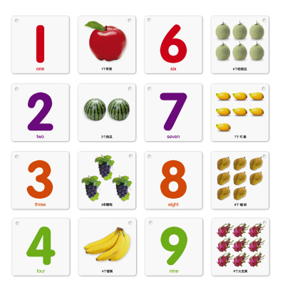 数字卡片 识数卡彩图幼儿认知学前早教卡 启蒙卡幼儿园学前班小学生