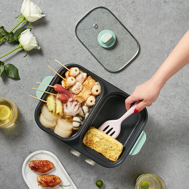 小熊 涮烤一体电烤炉 DKL-C12J5 薄荷绿*高清大图