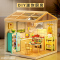 手工DIY小屋微缩场景玩具汉堡奶茶店积木模型男女孩圣诞礼物3750