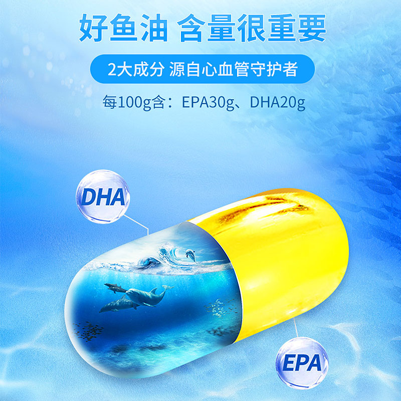 [买2发3]每优健萃鱼油软胶囊深海鱼油60粒瓶装成人中老年人营养保健品高清大图