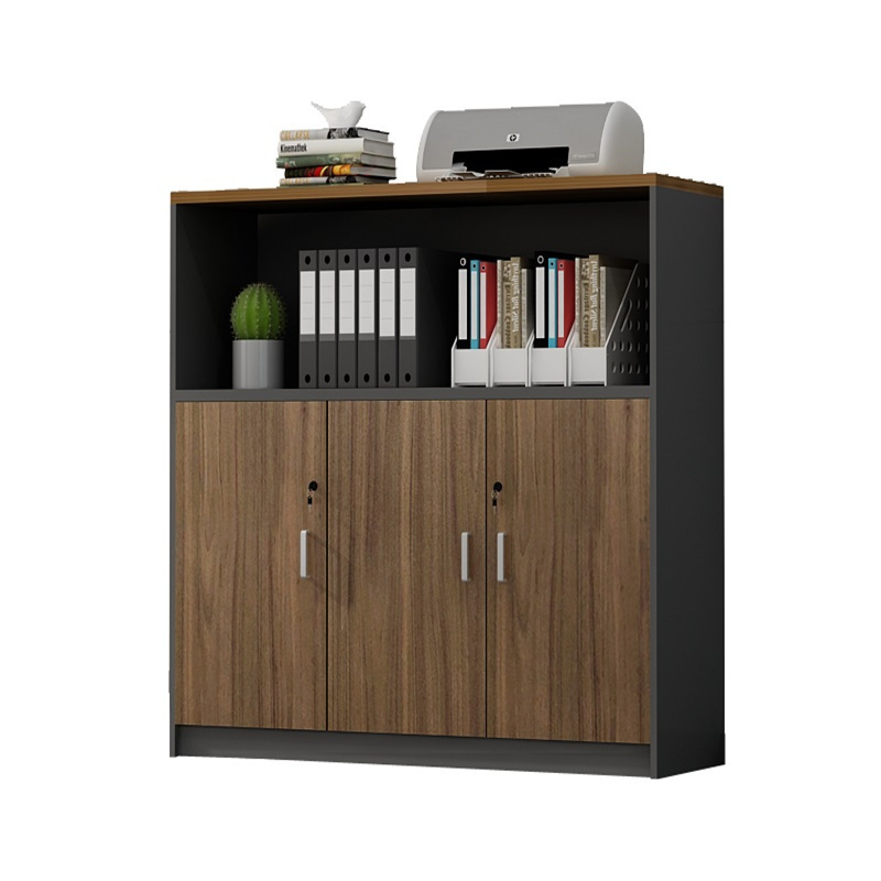 迅迈 三门书柜120*40*120cm 家具文件柜 资料柜 木质档案柜 单位;台高清大图