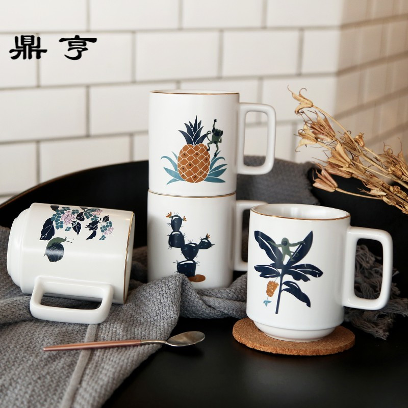 鼎亨陶瓷咖啡杯套装欧式植物系列花茶杯子家用下午茶杯套具礼盒茶