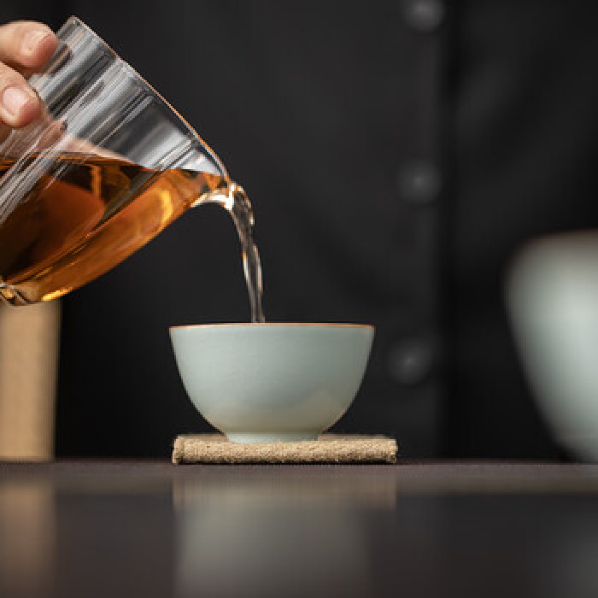苏氏陶瓷 J1035 苏氏陶瓷汝窑开片六杯开片可养金线个人杯主人杯品茗杯6个 茶杯_高清大图