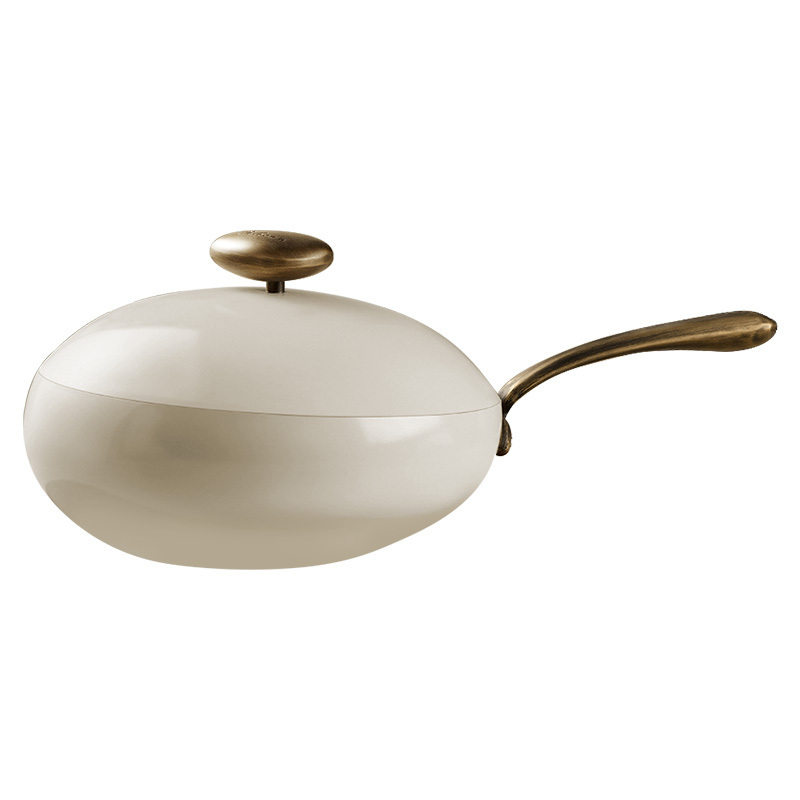 温仑山无涂层不粘炒锅32cm VE0381复古鹅卵石回飞锅-伊丽莎白/个