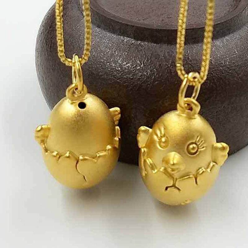 镀金鸡坠本命年生肖鸡礼品挂饰3d沙金欧币天使蛋ptjwx4153送女朋友
