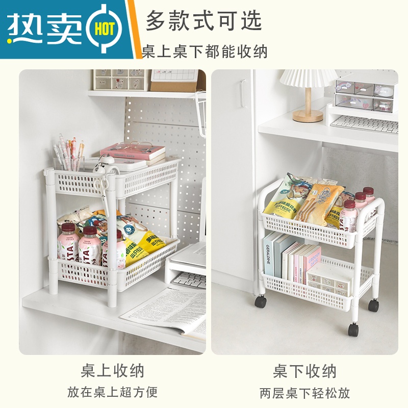 敬平合租房器置物架客厅办公室多层落地收纳小推车大容量化妆品儿童高清大图