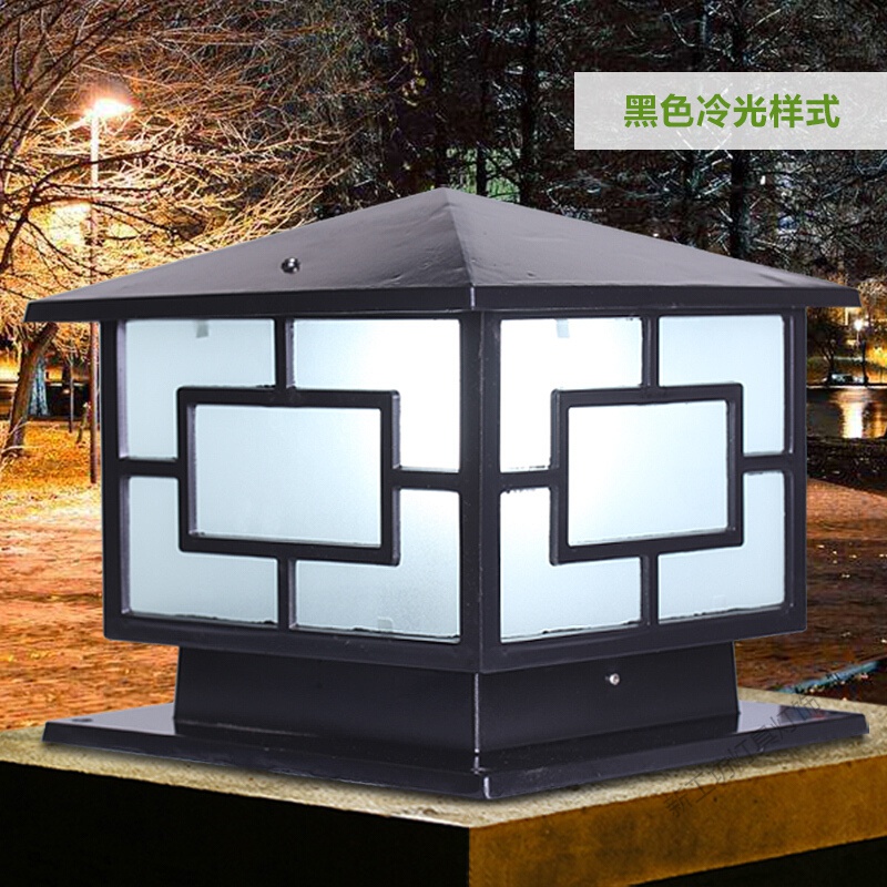 苏宁放心购 太阳能柱头灯围墙灯中字墙头灯柱灯欧式大户外防水别墅灯超亮高清大图
