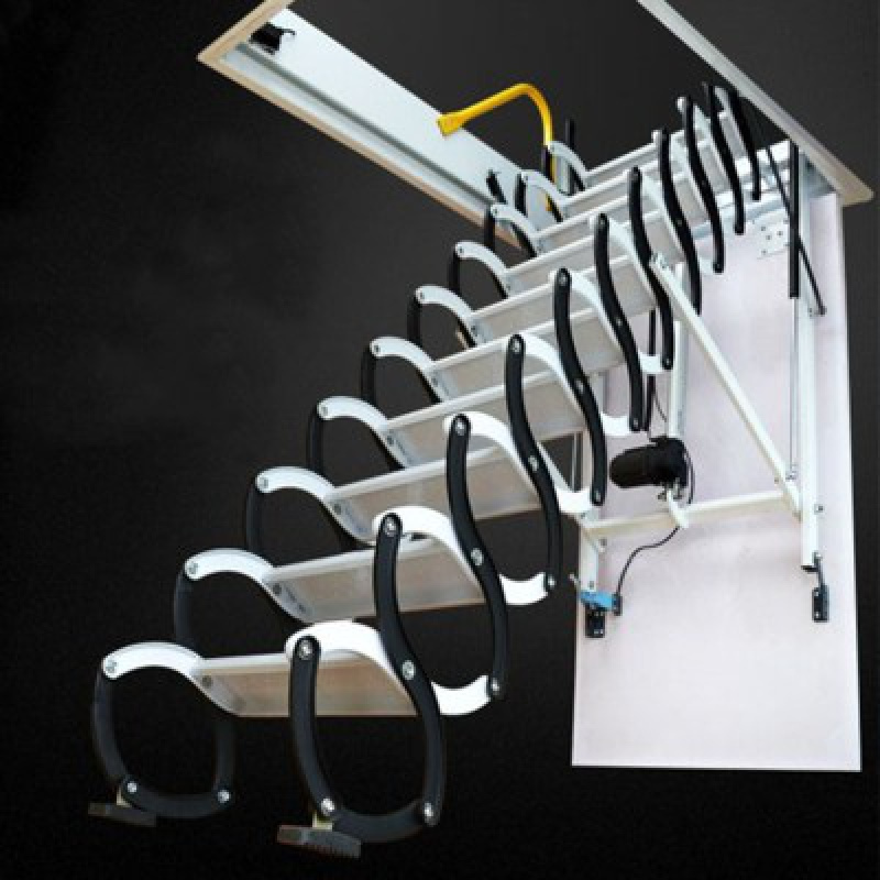 闪电客全自动钛镁合金阁楼伸缩楼梯手动拉伸梯室内隐形升降家用电动手