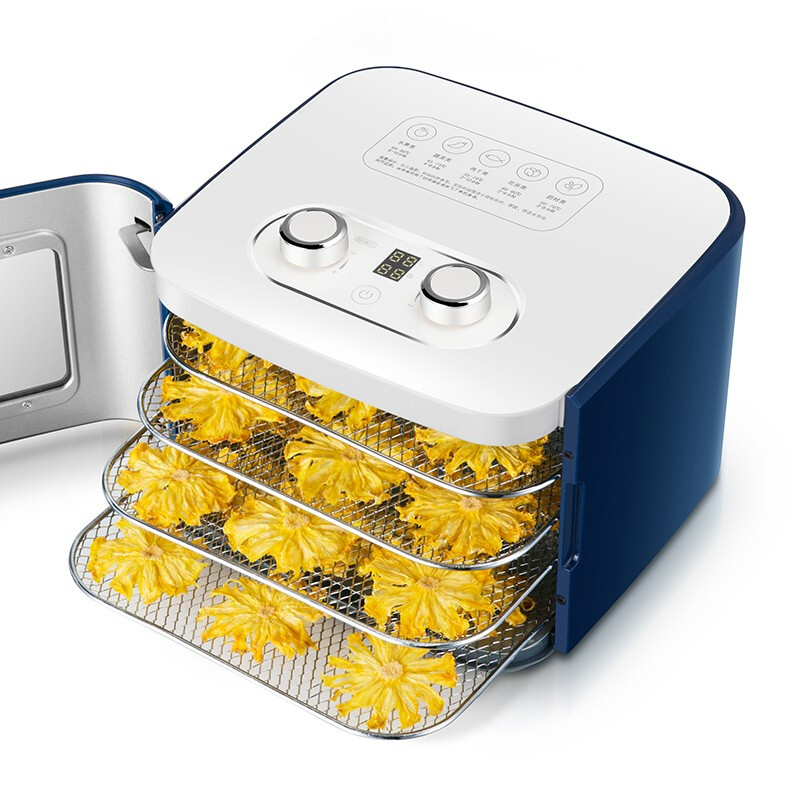 摩飞电器 干果机食品风干机小型食物 水果蔬菜肉类宠物零食自制牛肉干家用迷你电烤箱MR6255 轻奢蓝 8L