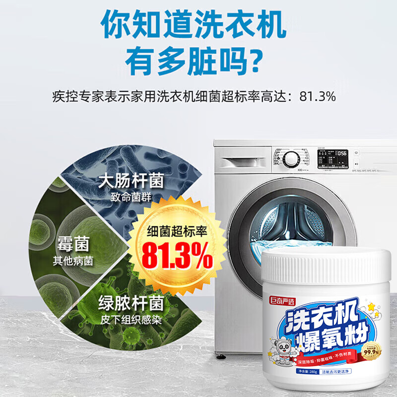 巨奇洗衣机爆氧粉280g高效去污低刺激环保安全设计