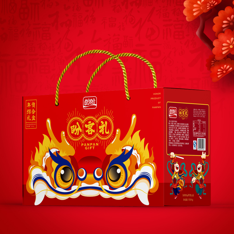 盼盼年兽礼盒1264g休闲零食大礼包干蛋糕手撕面包早餐糕点