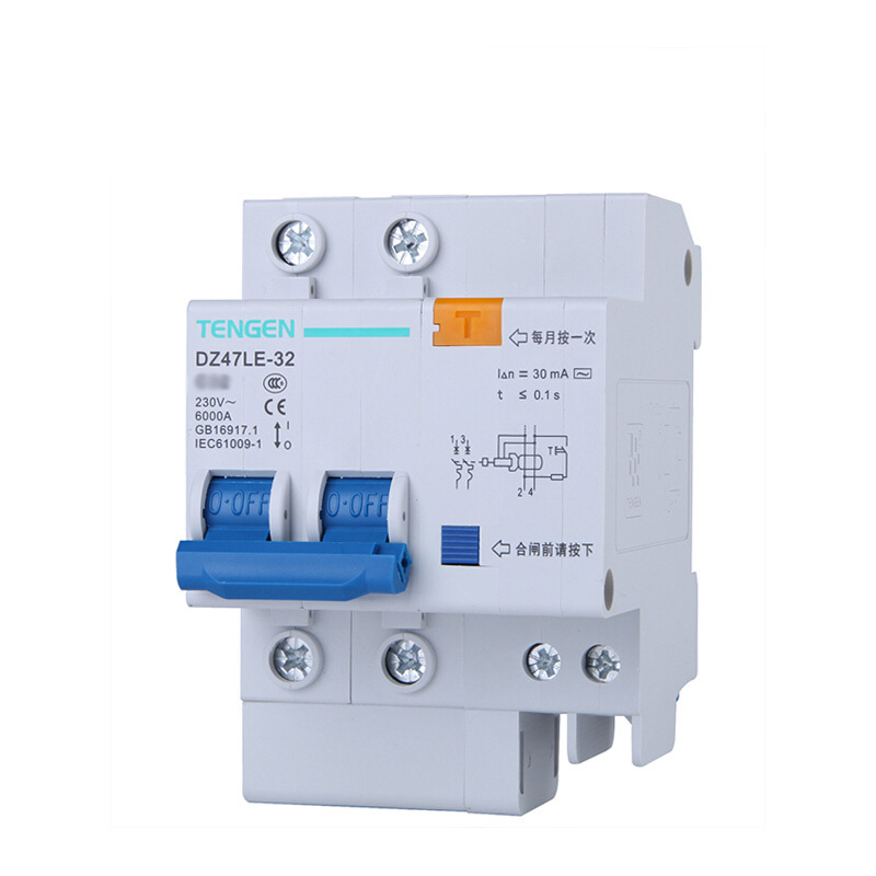 天正电气 DZ47LE-32 2P 30mA 热磁式 230VAC 01070020391 微型漏电保护断路器