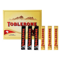 瑞士三角(Toblerone)巧克力礼盒(牛奶巧克力含蜂蜜及巴旦木糖+黑巧克力含蜂蜜及巴旦木糖)6*100g/盒