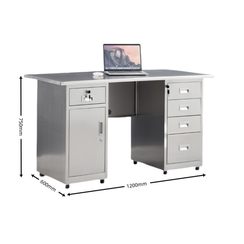 攸形201不锈钢电脑桌1200*600*700mm台高清大图