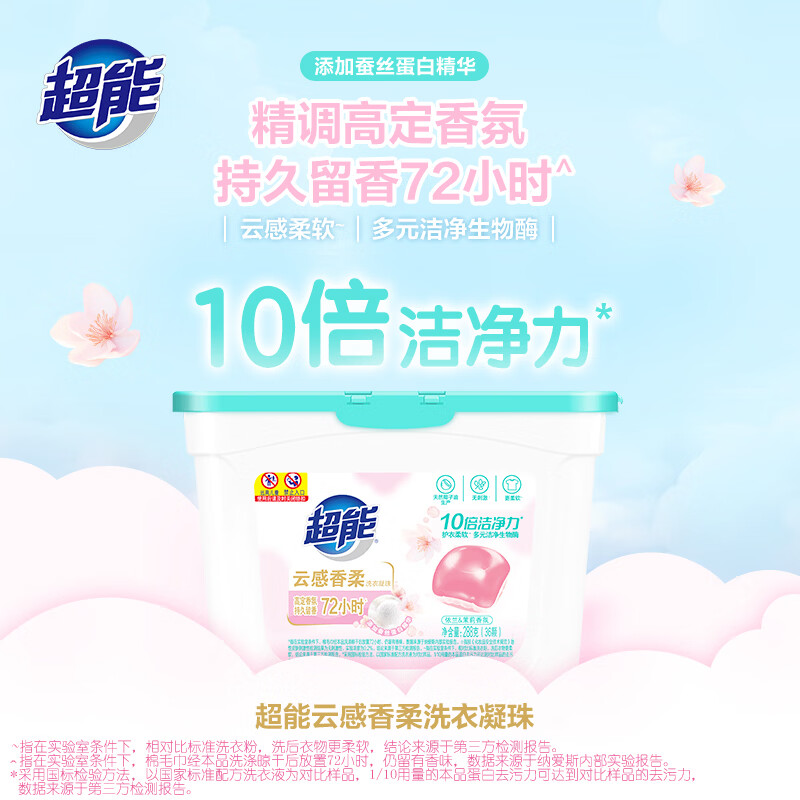 超能[肖战同款]云感香柔(花漾护色)洗衣凝珠36颗浓缩洗衣液护色留香高清大图