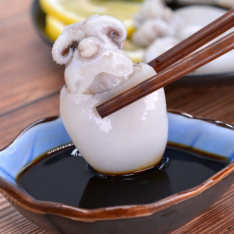 新鲜小墨鱼鲜活海鲜小乌贼花枝墨斗鱼墨鱼仔去皮去内脏顺丰批发1斤