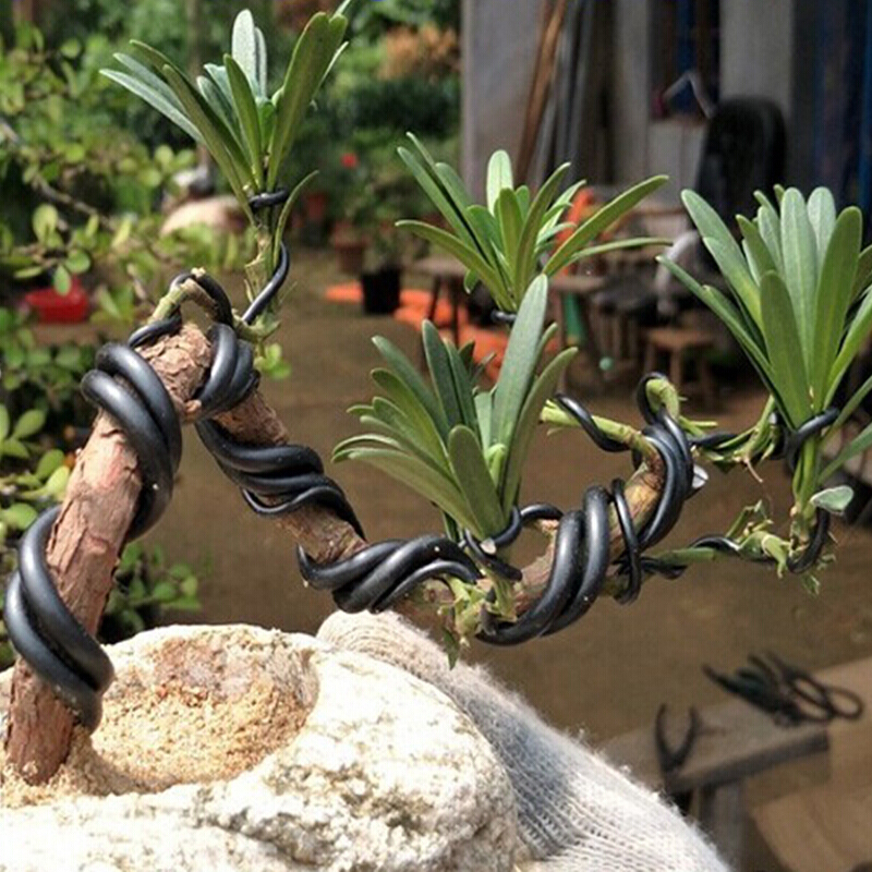 回固盆景造型用软铝线盆景制作整形蟠扎铝丝扎丝定型材料黑色铝条园艺