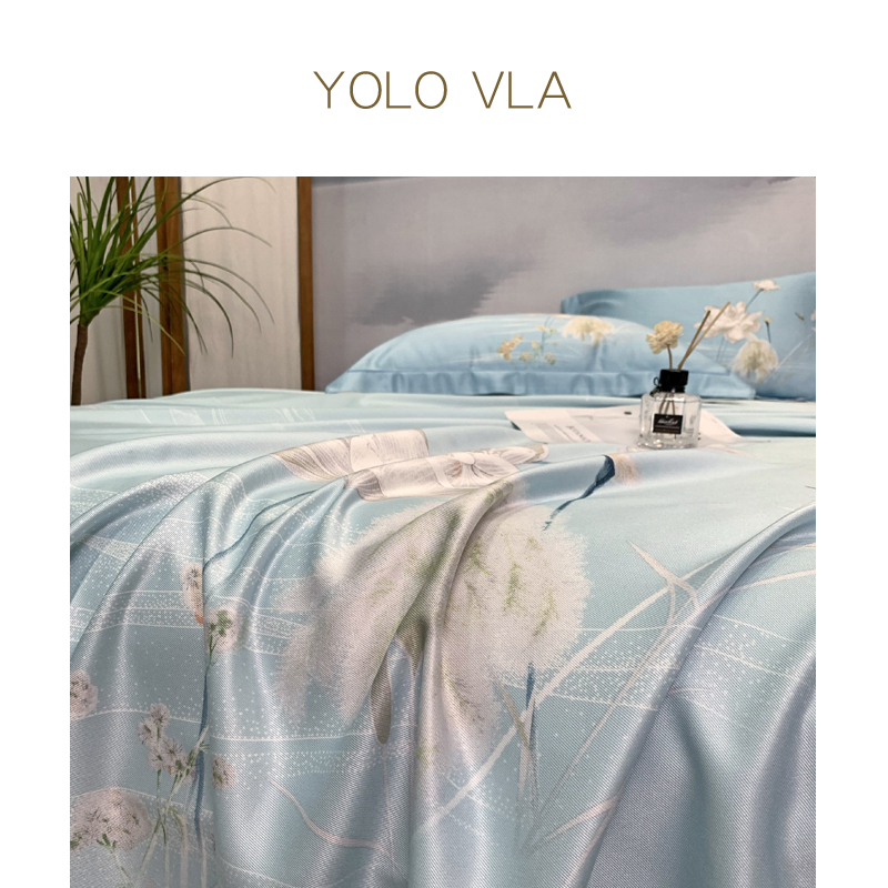 悠恋娜YOLO VLA竹纤维床单三件套凉席竹凉席1.5米床1.8米床单人双人床单竹纤维毯