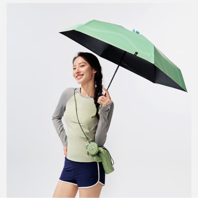 蕉下(beneunder)防紫外线遮阳伞五折黑胶晴雨伞防晒伞绿植 BM528绿草甸