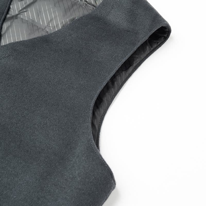 恒源祥白鸭绒马甲中老年男士保暖背心羊毛外套秋冬季羽绒坎肩马夹图片