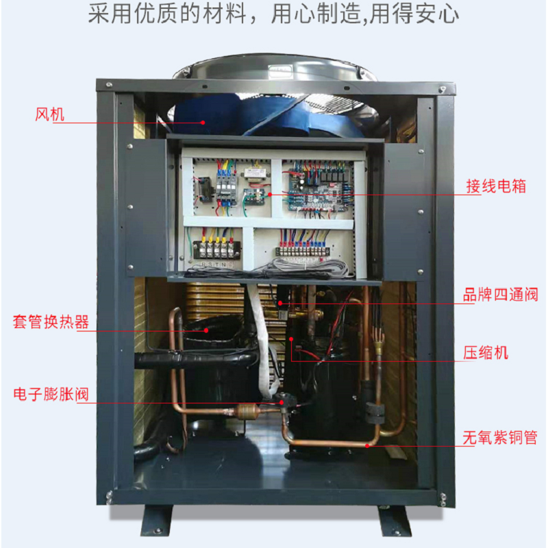 众力时代 空气能热水器 KFXRS-030H 商用宾馆工地大容量大型家用采暖5p空气源热泵一体机