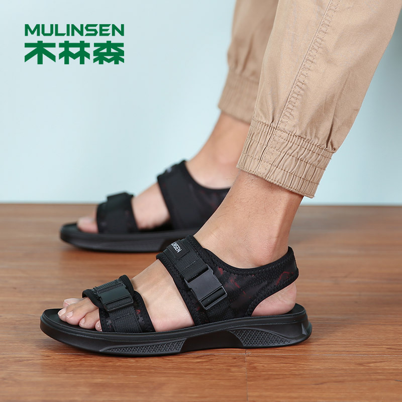 木林森夏季凉鞋男潮流韩版时尚品牌凉拖鞋个性百搭外穿透气沙滩鞋