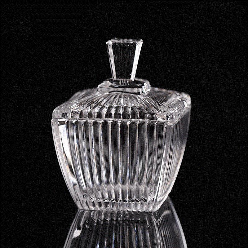 玻璃糖罐咖啡糖罐方糖罐 玻璃器皿糖缸带盖 欧式糖罐子糖盅白砂 米