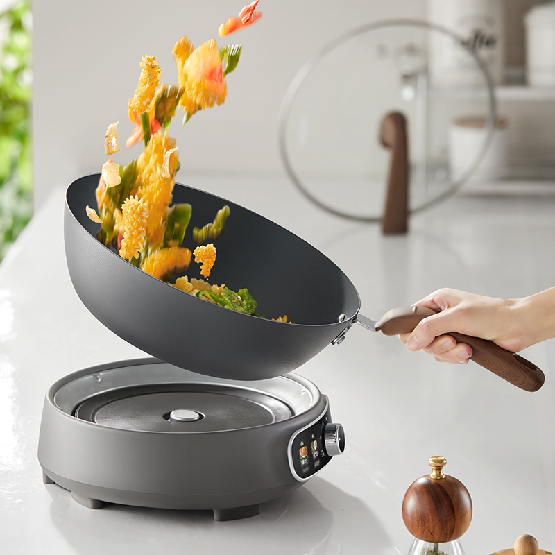 苏泊尔(SUPOR)精铁0氟电炒锅分体式电煮锅电火锅家用多功能蒸煮炒菜一体电热锅4.7L带蒸屉 CJ30RF867高清大图