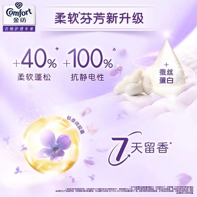 金纺衣物柔顺剂护理剂 香软防静电 恬静薰衣草1KG+草木400g