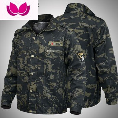 七斓工作服外套男迷彩服上衣夹克多口袋工装耐磨耐脏工地汽修劳保衣装 2XL180码适合140-160斤 黑鹰款单件外套