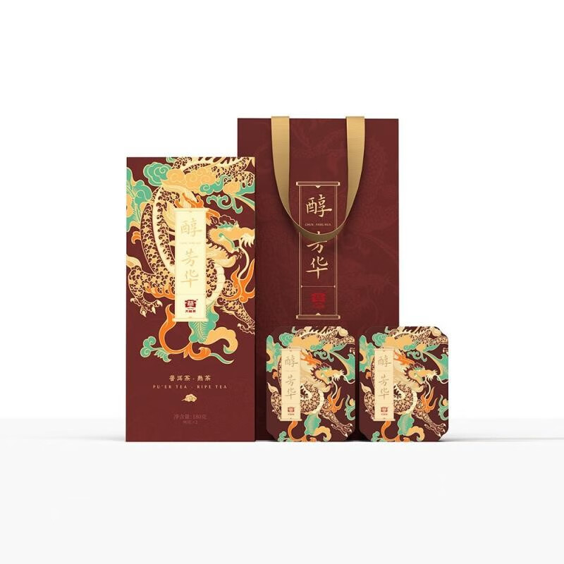 大益 茶叶【醇芳华】普洱熟茶 便携式独立包装 180g(90g*2)