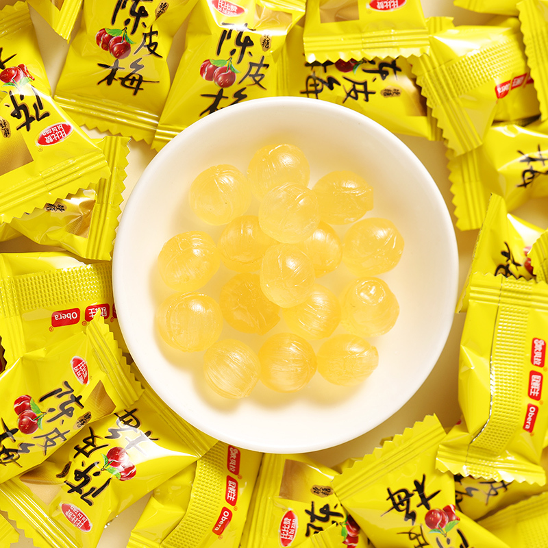 比比赞陈皮糖硬糖话梅糖酸甜怀旧休闲零食水果味喜糖散装糖果 500g