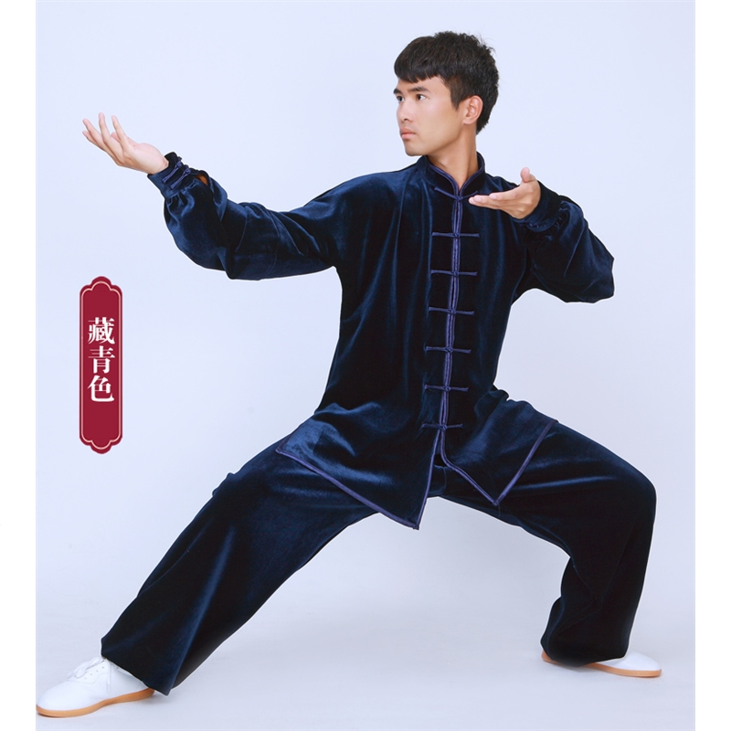 闪电客太极服男金丝绒秋冬季太极拳练功服女武术服装春秋加绒加厚视频