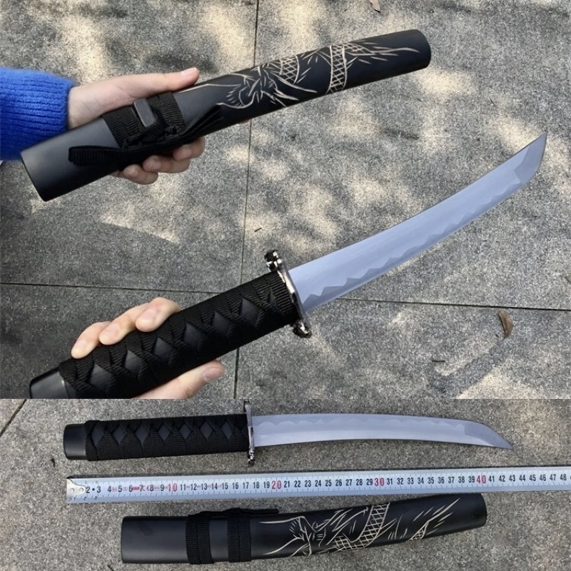 一件代龙泉武士刀剑日本刀打刀短款刻龙短刀户外防身未开刃