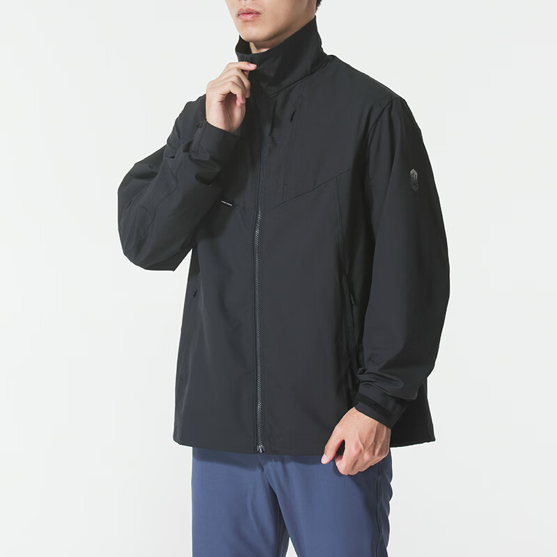 安德玛(Under Armour)男装新款运动服户外跑步健身训练外套时尚休闲立领夹克6010032-001 ZP 6010032-001/黑色 S