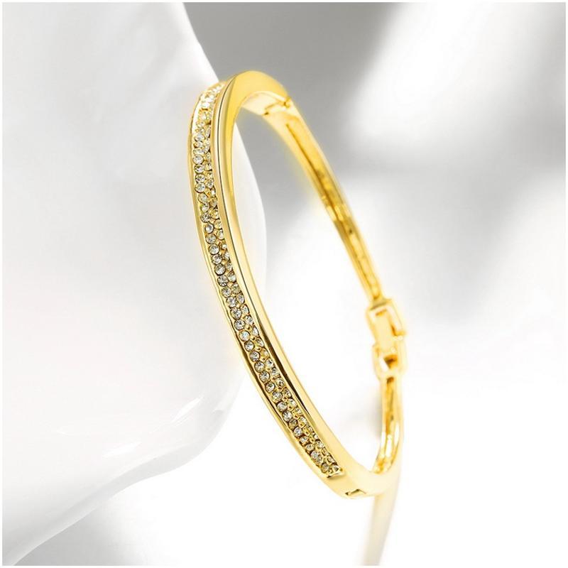 Z001 Women Gold Bracelet 女士水晶手镯镀18K玫瑰金日韩首饰配饰送女朋友七夕情人节礼物