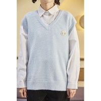 [2.5折价68元]唐狮春秋新款马甲针织衫女清新学院风休闲甜美百搭套头上衣Q