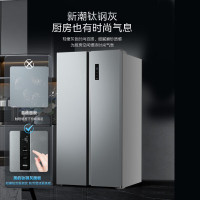 美的（Midea）BCD-571WKPM(E) 571升双变频对开双开门家用冰箱智能风冷无霜钛钢灰-星烁