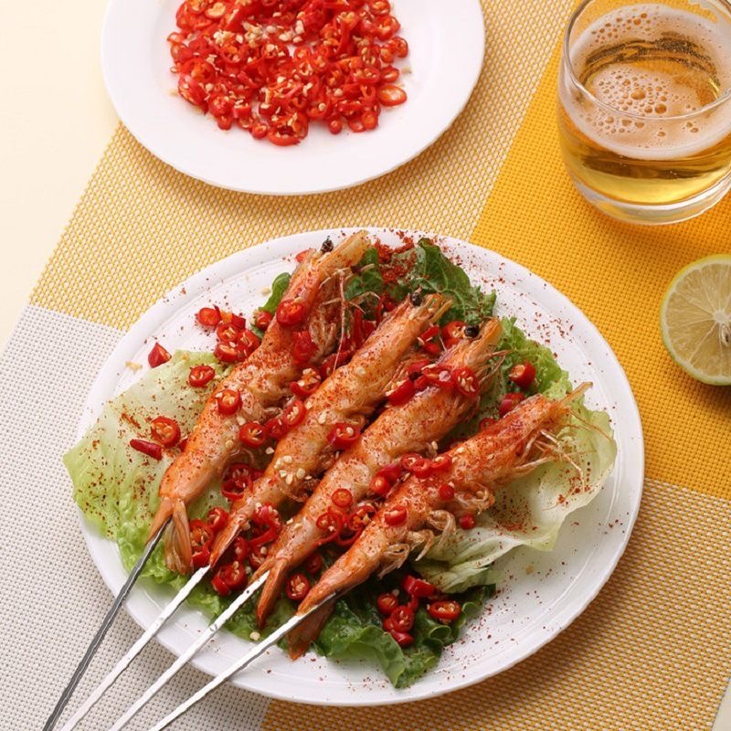 烧烤签子不锈钢扁签烧烤用具烤针羊肉串铁签烤肉签串针钢签X7163高清大图