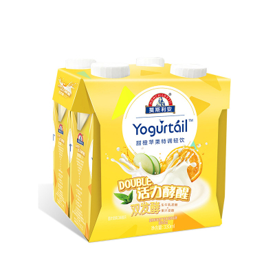 光明莫斯利安Yogurtail双发酵酸乳饮品(甜橙苹果)330mLX4