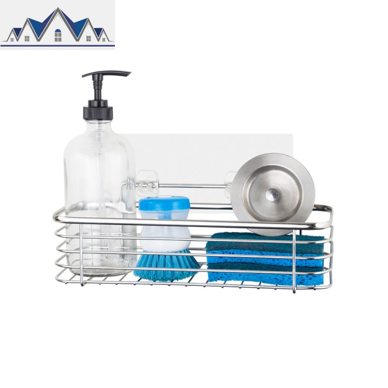 厨房背式置物架橱柜挂式收纳架不锈钢多功能免打孔壁挂调料架_1_215高清大图