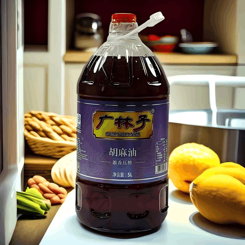 广林子浓香压榨胡麻油 亚麻籽油5L图片