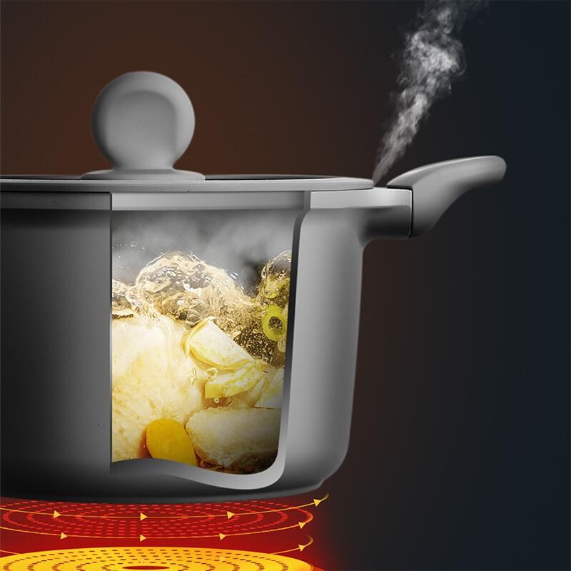 [新品]炊大皇(COOKER KING)炒锅麦饭石色不粘锅套装少烟炒锅不沾炒菜锅平底锅家用燃气电 炒锅30cm(星空灰)高清大图