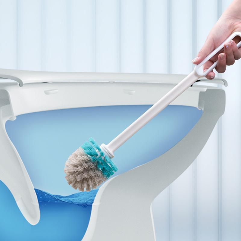 茶花马桶刷长柄防溅水长刷无死角磨砂质感软毛刷子251003高清大图