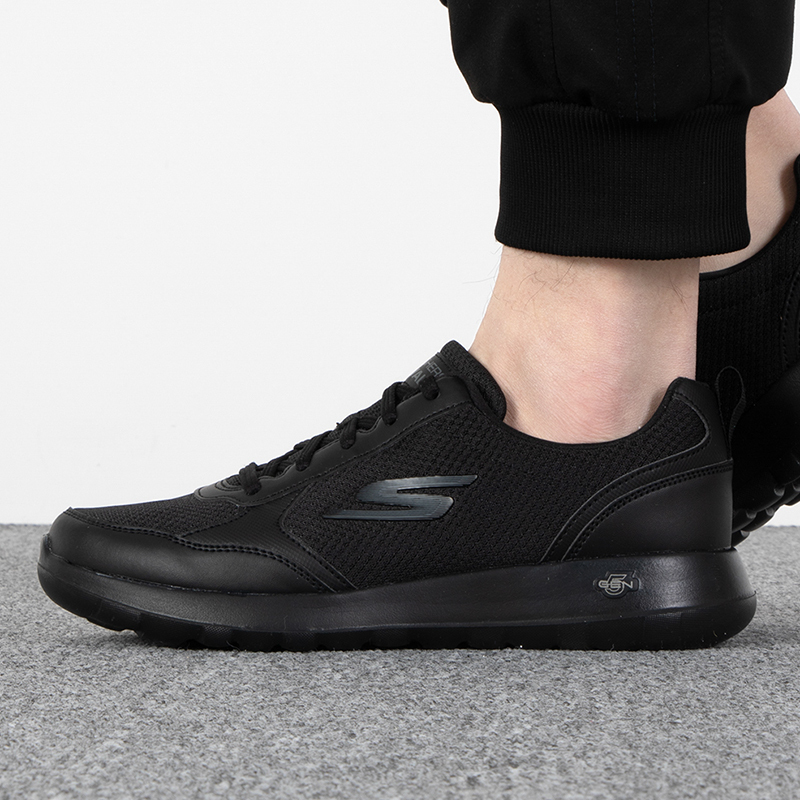 Skechers/斯凯奇男鞋新款健步鞋轻质缓震透气运动休闲鞋216166-BBK ZP