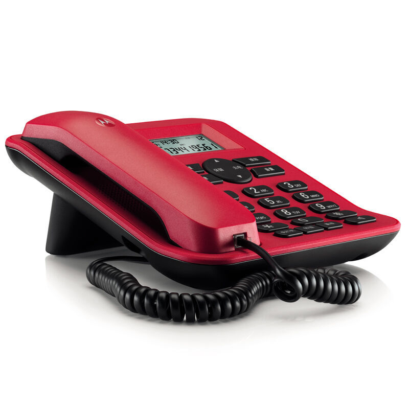 摩托罗拉(Motorola)CT410C电话机座机 固定电话机固话免电池家用办公商务 红色