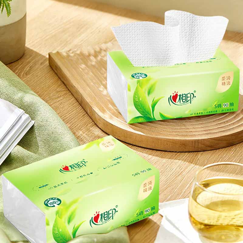 心相印抽纸茶语精选S码大包加厚面巾纸3层90抽*18包DT8090高清大图